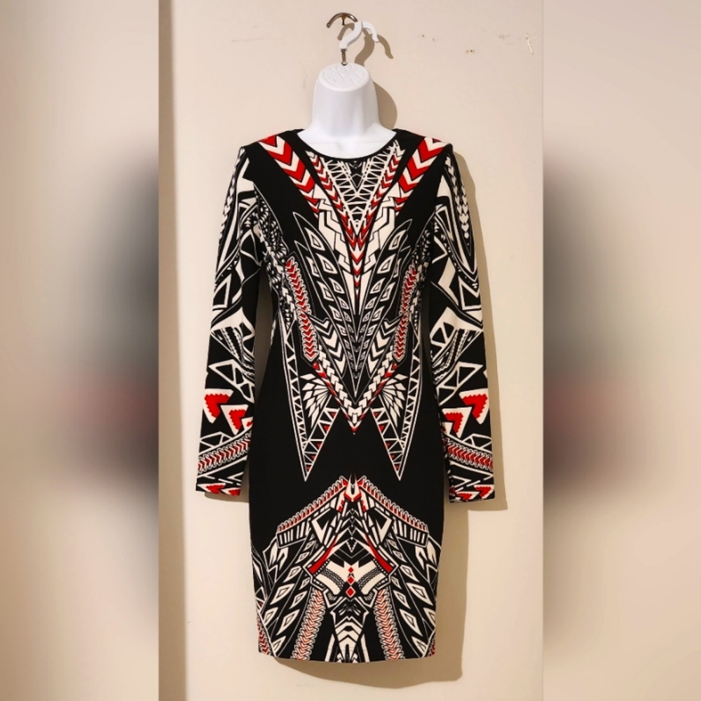 Multi-colored Long Sleeve Dress